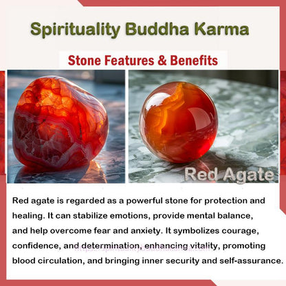Golden Energy Citrine Natural Wealth Solar Plexus Chakra (Third Chakra) Red Agate Green Chalcedony Protection Bracelet