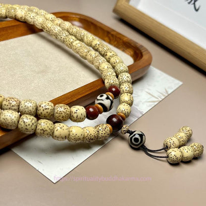 Spirituality Buddha Karma 108 Mala Beads Bodhi Seed Dzi Bead Keep Away Evil Spirits Bracelet