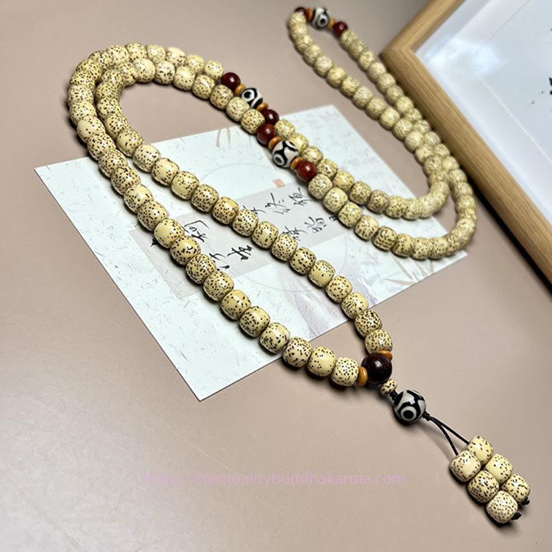 Spirituality Buddha Karma 108 Mala Beads Bodhi Seed Dzi Bead Keep Away Evil Spirits Bracelet