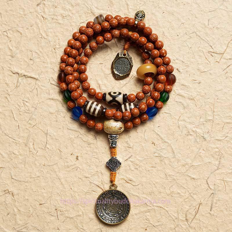 Spirituality Buddha Karma Tibet Bodhi Seed 108 Mala Beads Wisdom Peace Bracelet Necklace
