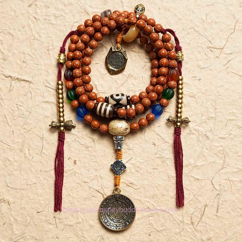 Spirituality Buddha Karma Tibet Bodhi Seed 108 Mala Beads Wisdom Peace Bracelet Necklace