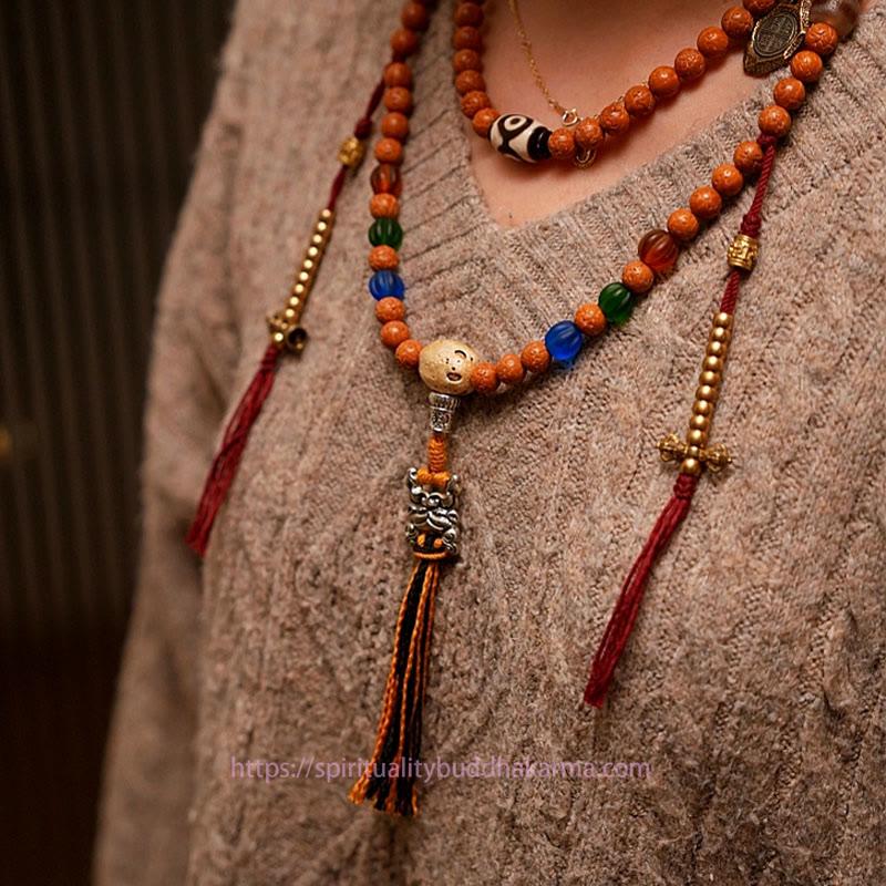 Spirituality Buddha Karma Tibet Bodhi Seed 108 Mala Beads Wisdom Peace Bracelet Necklace