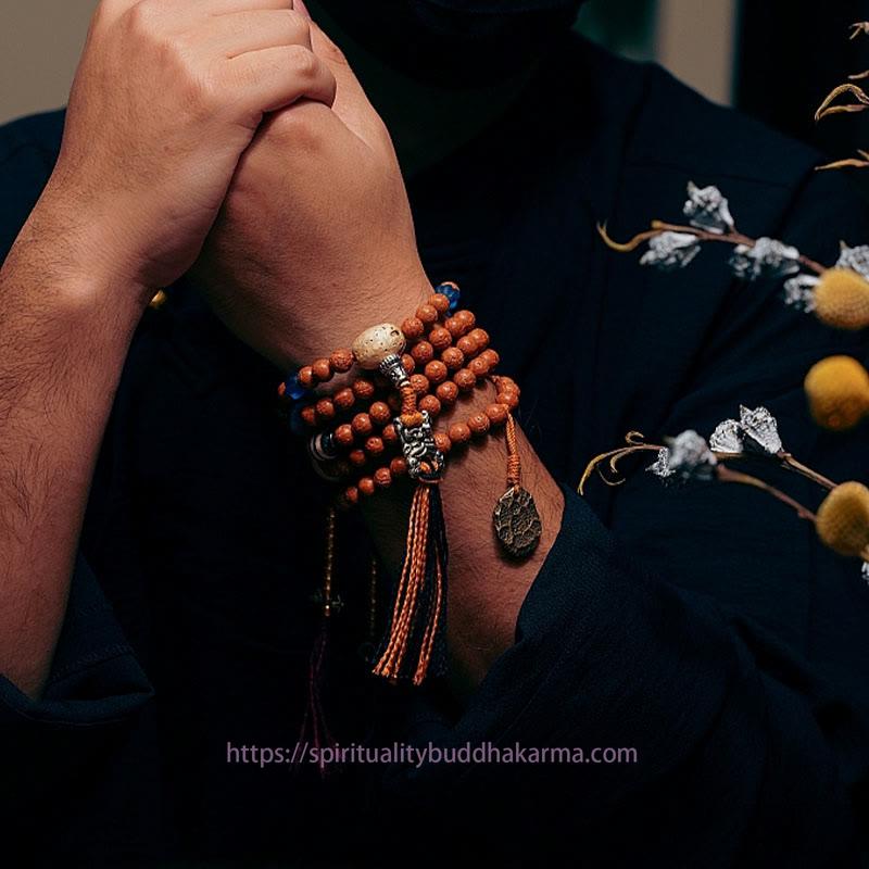 Spirituality Buddha Karma Tibet Bodhi Seed 108 Mala Beads Wisdom Peace Bracelet Necklace