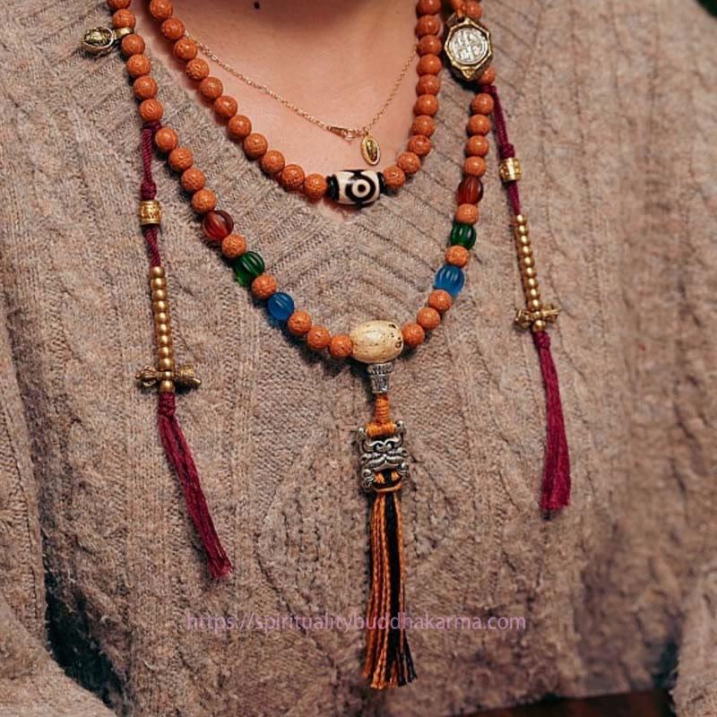 Spirituality Buddha Karma Tibet Bodhi Seed 108 Mala Beads Wisdom Peace Bracelet Necklace