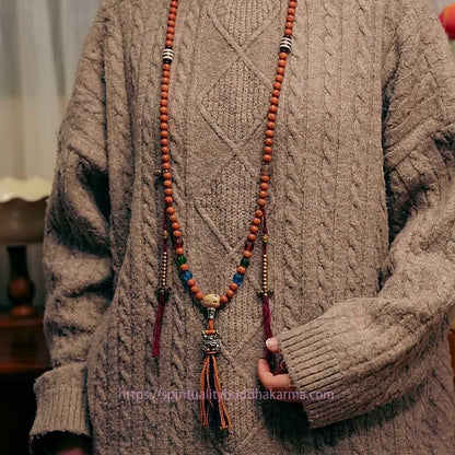 Spirituality Buddha Karma Tibet Bodhi Seed 108 Mala Beads Wisdom Peace Bracelet Necklace