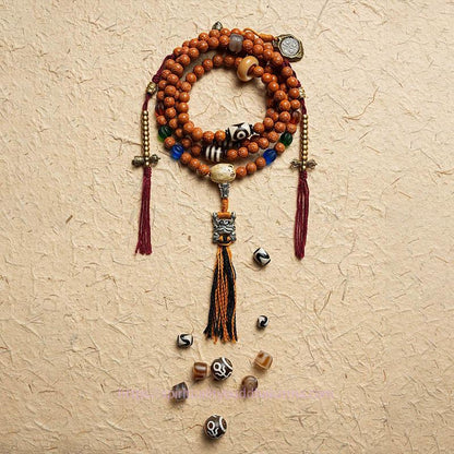 Spirituality Buddha Karma Tibet Bodhi Seed 108 Mala Beads Wisdom Peace Bracelet Necklace