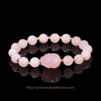 Golden Energy Citrine Various Crystal PIXIU Pink Crystal Warmth Bracelet