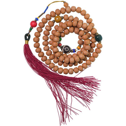 Spirituality Buddha Karma 108 Mala Beads Bodhi Seed Dzi Bead Peace Tassel Bracelet