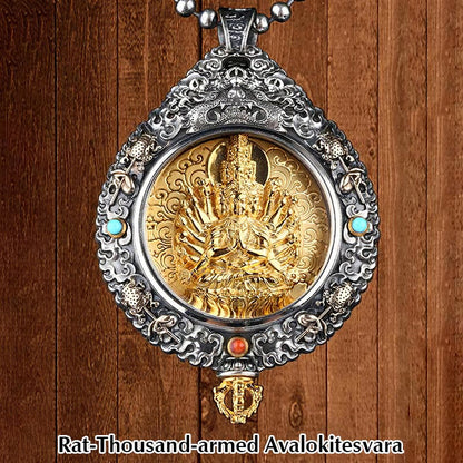 Buddha Energy Necklace Chinese Zodiac Natal Buddha Thangka Nine Palaces Eight Diagrams Wealth Rotatable Necklace Pendant