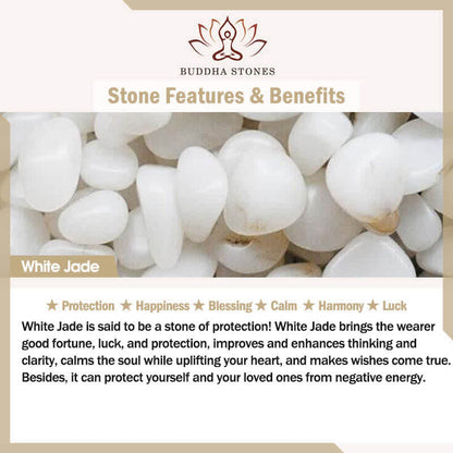 Buddha Energy Necklace 925 Sterling Silver Laughing Buddha White Jade Luck Blessing Necklace Pendant
