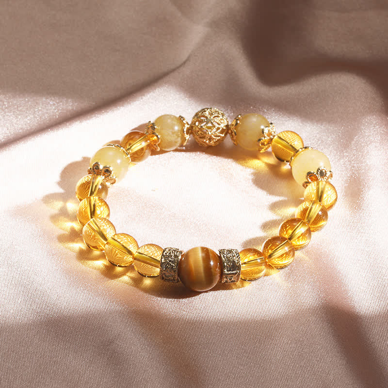 Golden Energy Citrine Wealth Solar Plexus Chakra (Third Chakra) Generosity Prosperity Beaded Bracelet