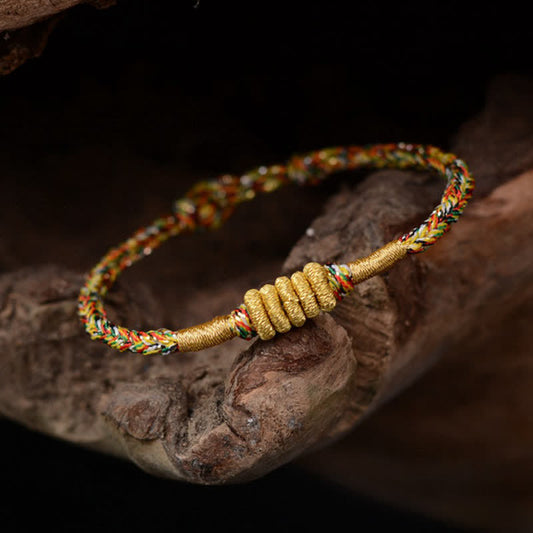 Ancient Tibetan Buddhist Red String Tradition  Handmade Colorful King Kong Knot Protection Braid String Bracelet