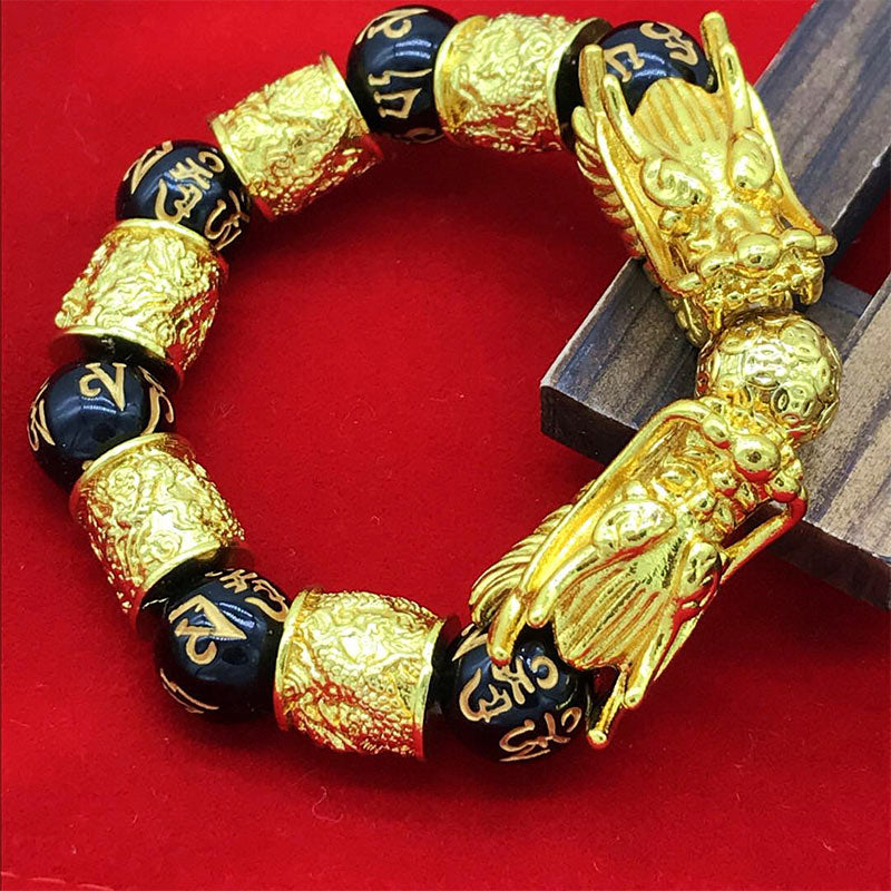 Spirituality Buddha Karma Double Dragon Wealth Protection Bracelet