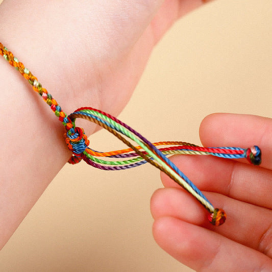 Ancient Tibetan Buddhist Red String Tradition  "May all your wishes come true" Lucky Multicolored Bracelet