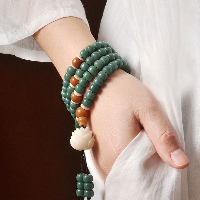 Spirituality Buddha Karma Lotus Cyan Bodhi Seed Success Bracelet