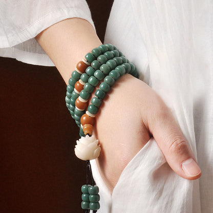 Spirituality Buddha Karma Lotus Cyan Bodhi Seed Success Bracelet