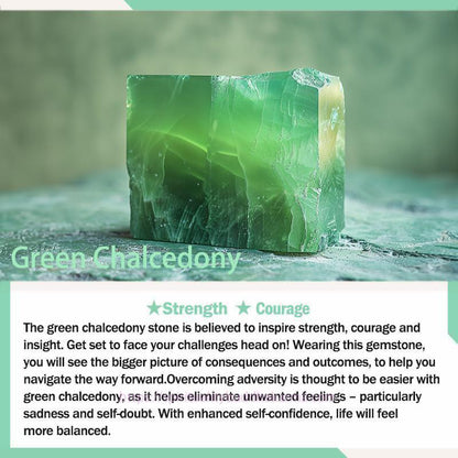 Golden Energy Citrine Green Chalcedony Peace Buckle Design Strength Necklace Pendant