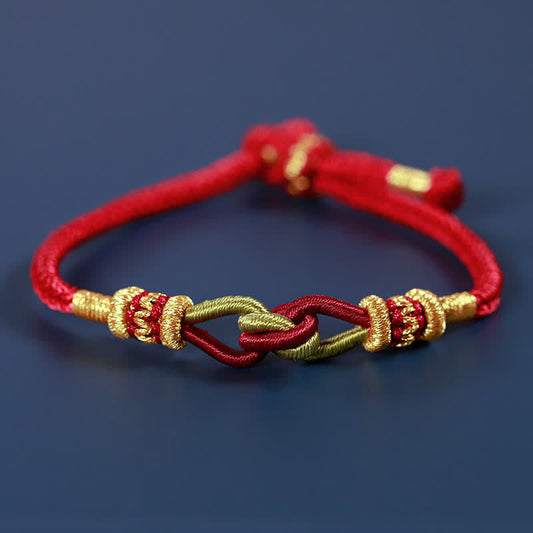 Ancient Tibetan Buddhist Red String Tradition  Handmade Knotting Faith Strength Braid String Bracelet