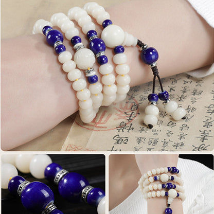 Spirituality Buddha Karma Bodhi Seed Bead Lotus Blessing Charm Bracelet