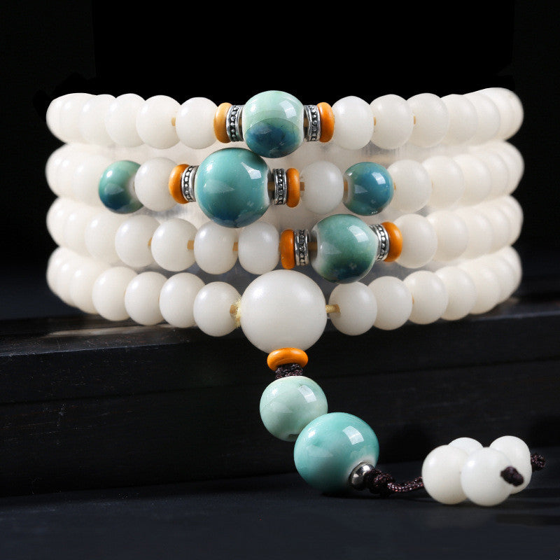 Spirituality Buddha Karma Bodhi Seed Bead Lotus Blessing Charm Bracelet