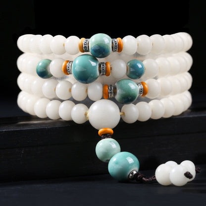 Spirituality Buddha Karma Bodhi Seed Bead Lotus Blessing Charm Bracelet