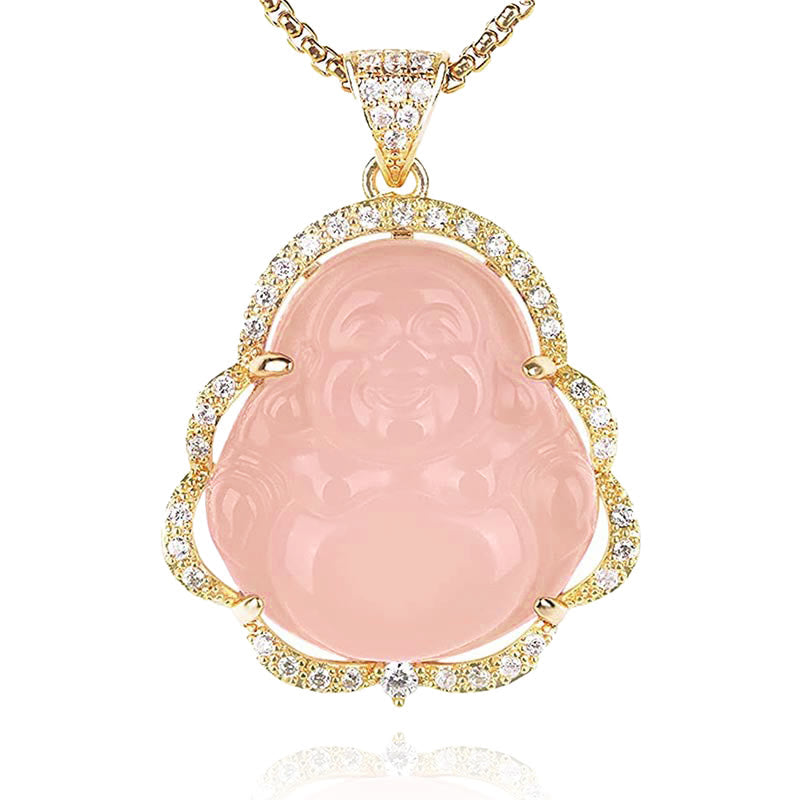 Jade  Good Luck Laughing Buddha Necklace