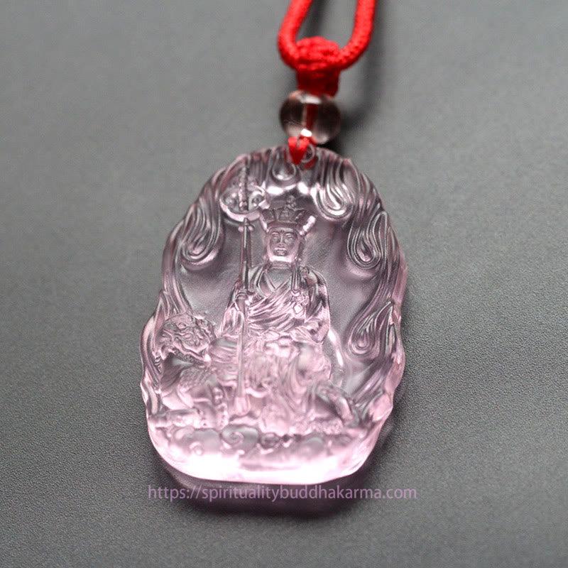 Buddha Energy Necklace Ksitigarbha Buddha Liuli Crystal Serenity Amulet Necklace Pendant