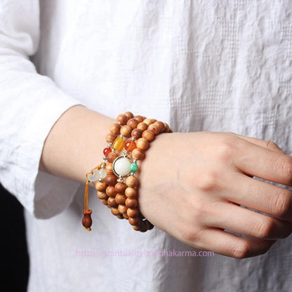 Spirituality Buddha Karma Tibetan Rosewood Mala Healing Necklace Bracelet