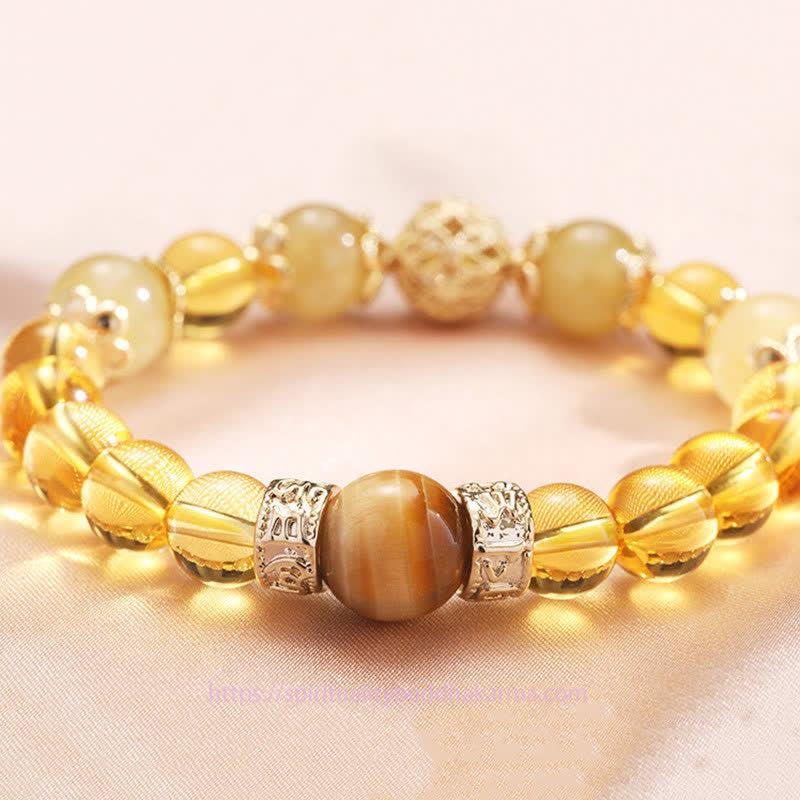 Golden Energy Citrine Wealth Solar Plexus Chakra (Third Chakra) Generosity Prosperity Beaded Bracelet