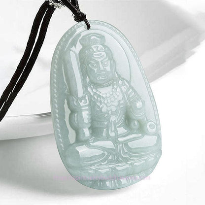 Buddha Energy Necklace Chinese Zodiac Natal Buddha Jade Wealth Prosperity Necklace Pendant