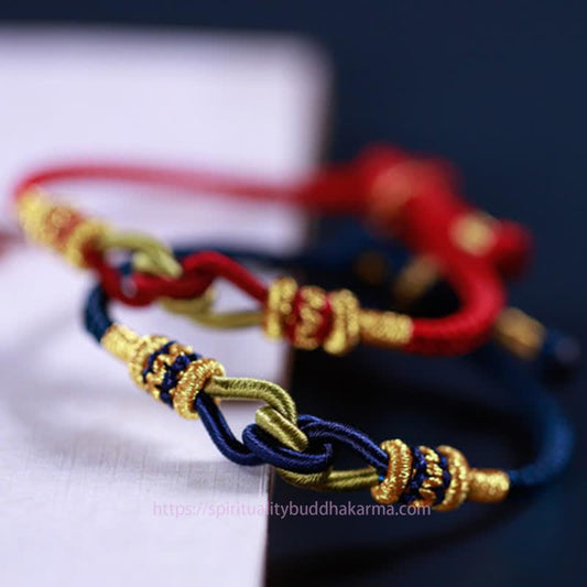 Ancient Tibetan Buddhist Red String Tradition  Handmade Knotting Faith Strength Braid String Bracelet