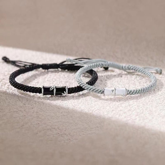 Ancient Tibetan Buddhist Red String Tradition  Bamboo Pattern Healing Couple Rope Bracelet