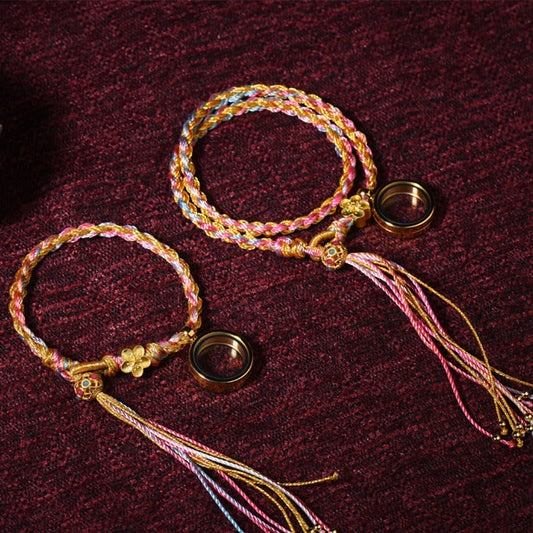 Ancient Tibetan Buddhist Red String Tradition  Tibetan Handmade Luck Colorful String Single Double Wrap Braided Bracelet