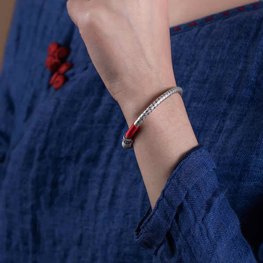 Ancient Tibetan Buddhist Red String Tradition  Tibet Om Mani Padme Hum Luck Red String Bracelet Bangle