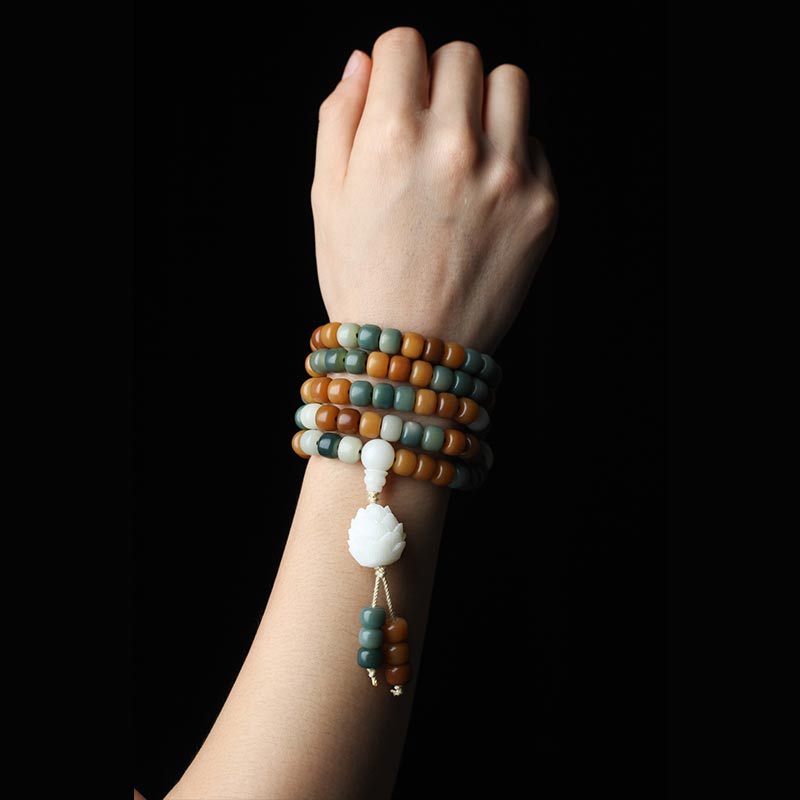 Spirituality Buddha Karma Bodhi Lotus Mala Harmony Necklace Bracelet