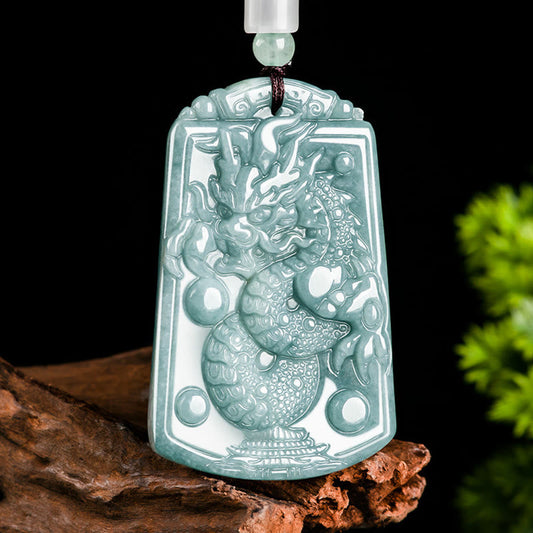 Jade  Year Of The Dragon Chinese Zodiac Dragon Travels The World Jade Strength Necklace Pendant