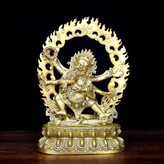 Spirituality Tibet Mahakala Bodhisattva Figurine Compassion Copper Statue Decoration