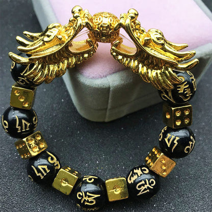 Spirituality Buddha Karma Double Dragon Wealth Protection Bracelet