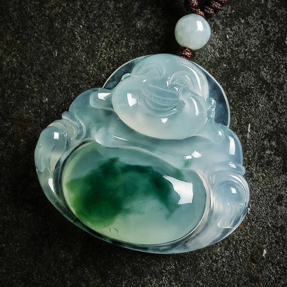 Jade  Cyan Jade Luck Necklace Pendant
