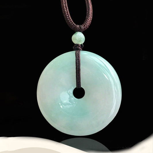 Jade  Round Jade String Luck Necklace Pendant