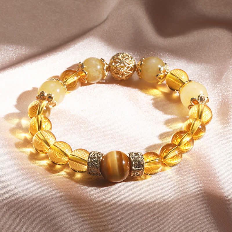Golden Energy Citrine Wealth Solar Plexus Chakra (Third Chakra) Generosity Prosperity Beaded Bracelet