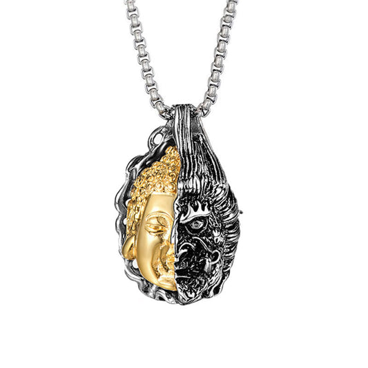 Buddha Energy Necklace Half Buddha Half Devil Powerful Necklace