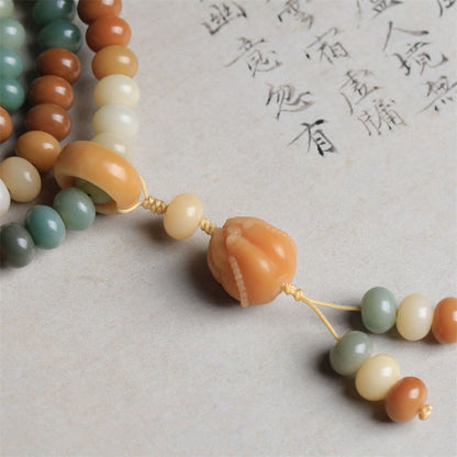 Spirituality Buddha Karma 108 Mala Beads Gradient Bodhi Seed Buddha Hand Engraved Peace Bracelet