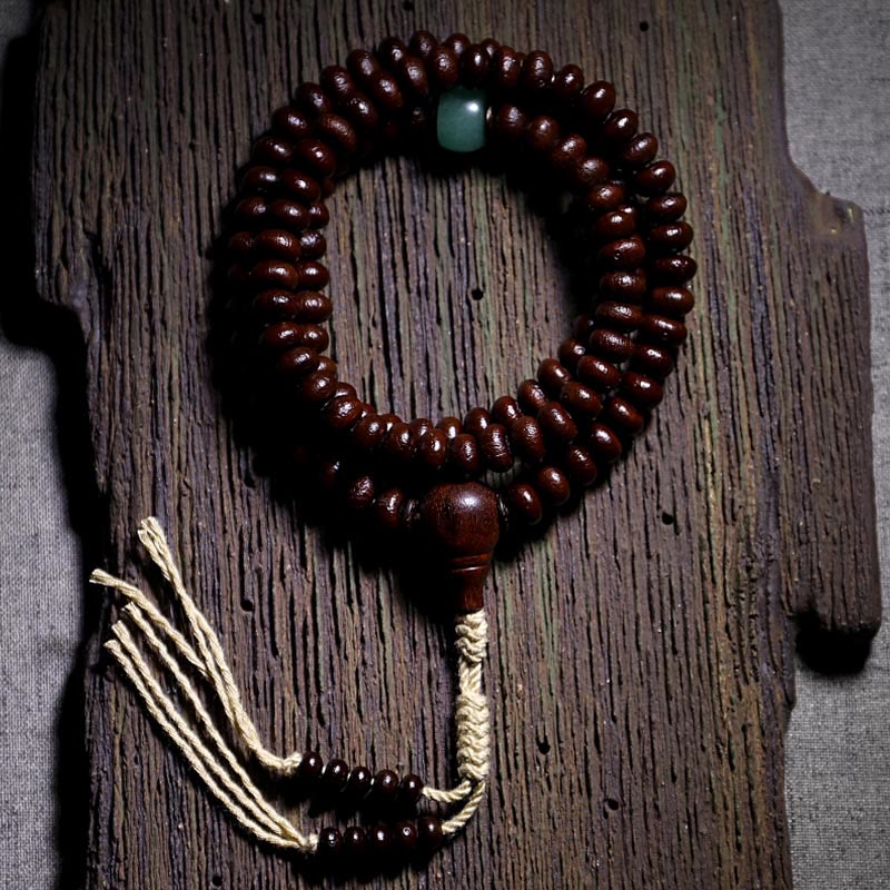 Spirituality Buddha Karma Natural Tibet 108 Mala Beads Purple Bodhi Seed Three-eyed Dzi Bead Copper Dorje Harmony Bracelet