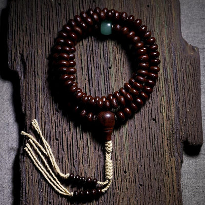 Spirituality Buddha Karma Natural Tibet 108 Mala Beads Purple Bodhi Seed Three-eyed Dzi Bead Copper Dorje Harmony Bracelet