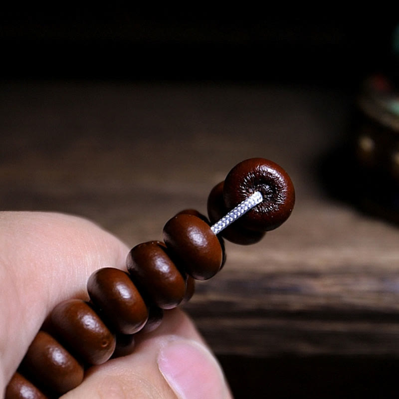 Spirituality Buddha Karma Natural Tibet 108 Mala Beads Purple Bodhi Seed Three-eyed Dzi Bead Copper Dorje Harmony Bracelet