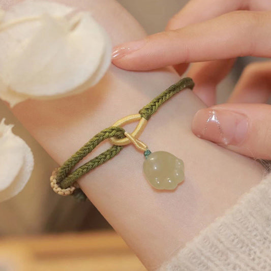 Jade  Jade Cat Paw Pattern Luck Abundance Bracelet