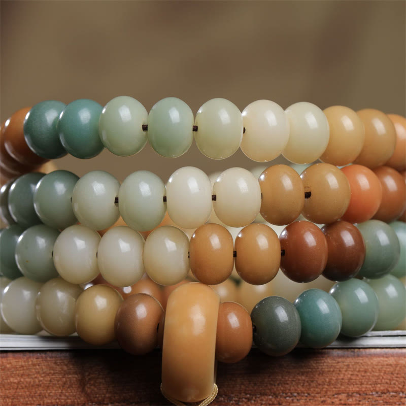 Spirituality Buddha Karma 108 Mala Beads Gradient Bodhi Seed Buddha Hand Engraved Peace Bracelet