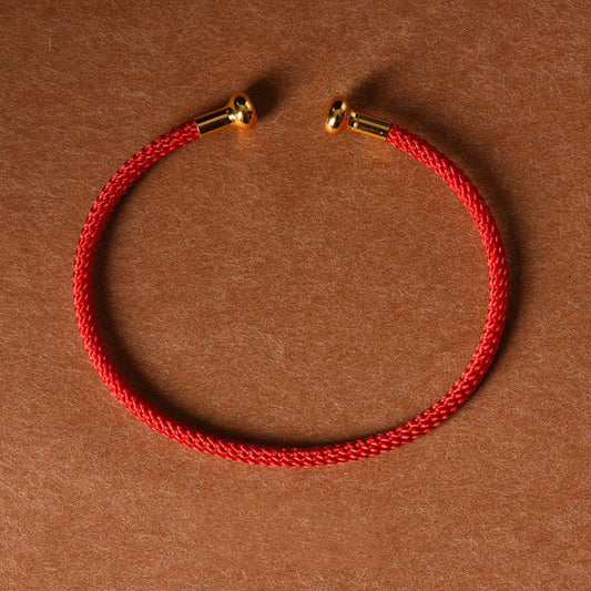 Ancient Tibetan Buddhist Red String Tradition  Simple Design Handmade Luck Braid String Cuff Bracelet