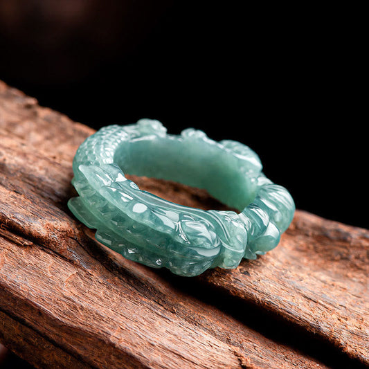 Jade  Natural Jade Dragon Success Ring